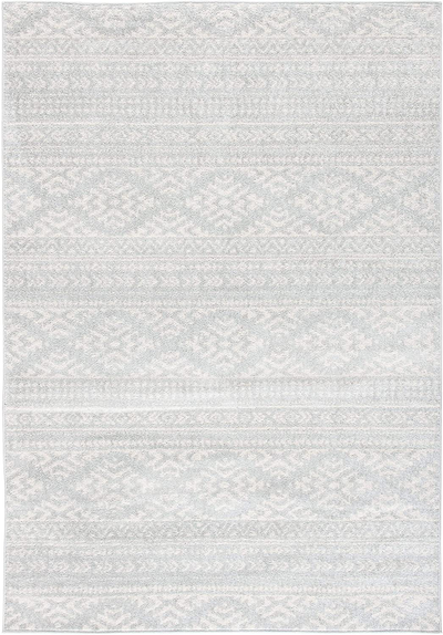 Safavieh Tulum Collection TUL272F Moroccan Boho Tribal Non-Shedding Stain Resistant Living Room Bedroom Area Rug, 2' x 5', Light Grey / Ivory