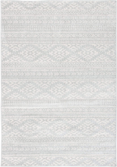 Safavieh Tulum Collection TUL272F Moroccan Boho Tribal Non-Shedding Stain Resistant Living Room Bedroom Area Rug, 2' x 5', Light Grey / Ivory