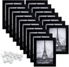 upsimples 5x7 Picture Frame with Real Glass,Bulk Photo Frames for Wall or Tabletop Display,Set of 17,Black