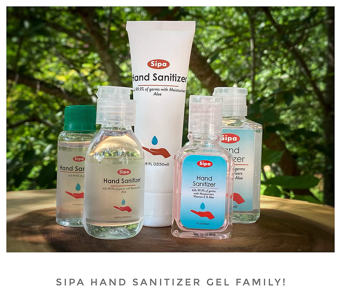 Sipa Bulk Hand Sanitizer Travel Size Bundle 1.69 oz (Pack of 50) 75% Ethyl Alcohol, Protect Against Germs with Vitamin E Formula