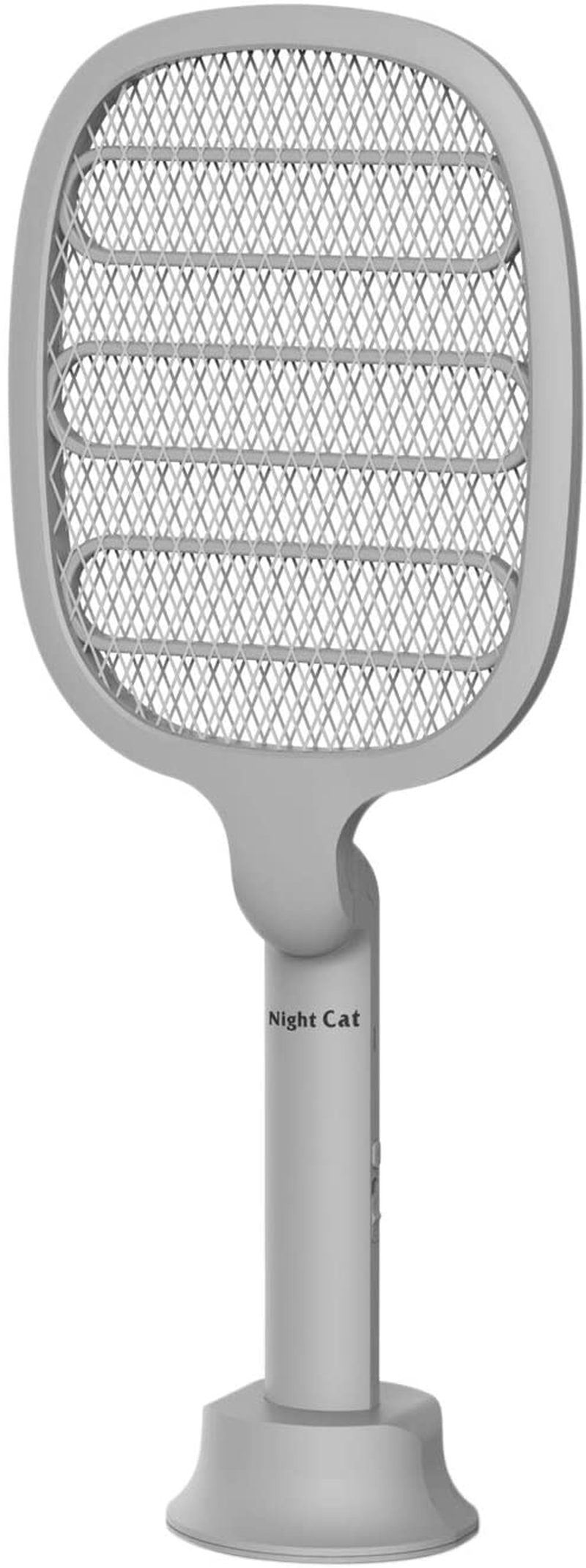 Night Cat Bug Zapper Racket with Attractive Purple Lamp Light and Foldable Handle Electric Fly Swatter Racquet Electronic Mosquito Killer with USB Rechargable 4000V