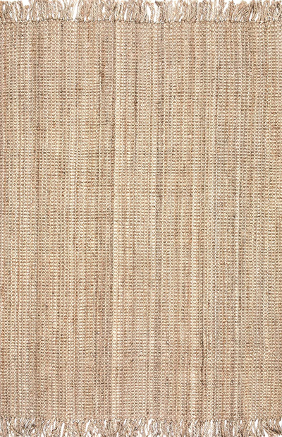 nuLOOM Hand Woven Chunky Natural Jute Farmhouse Area Rug, 3' x 5', Off-white