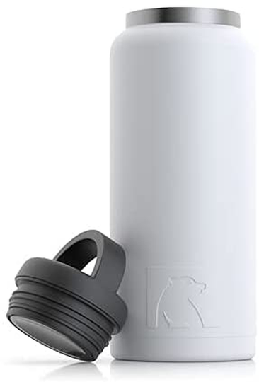 RTIC Bottle, 36 oz, White, Double Vacuum Insulated Water Bottle, Stainless Steel for Hot & Cold Drinks, Sweat Proof Thermos, Great for Travel, Hiking & Camping