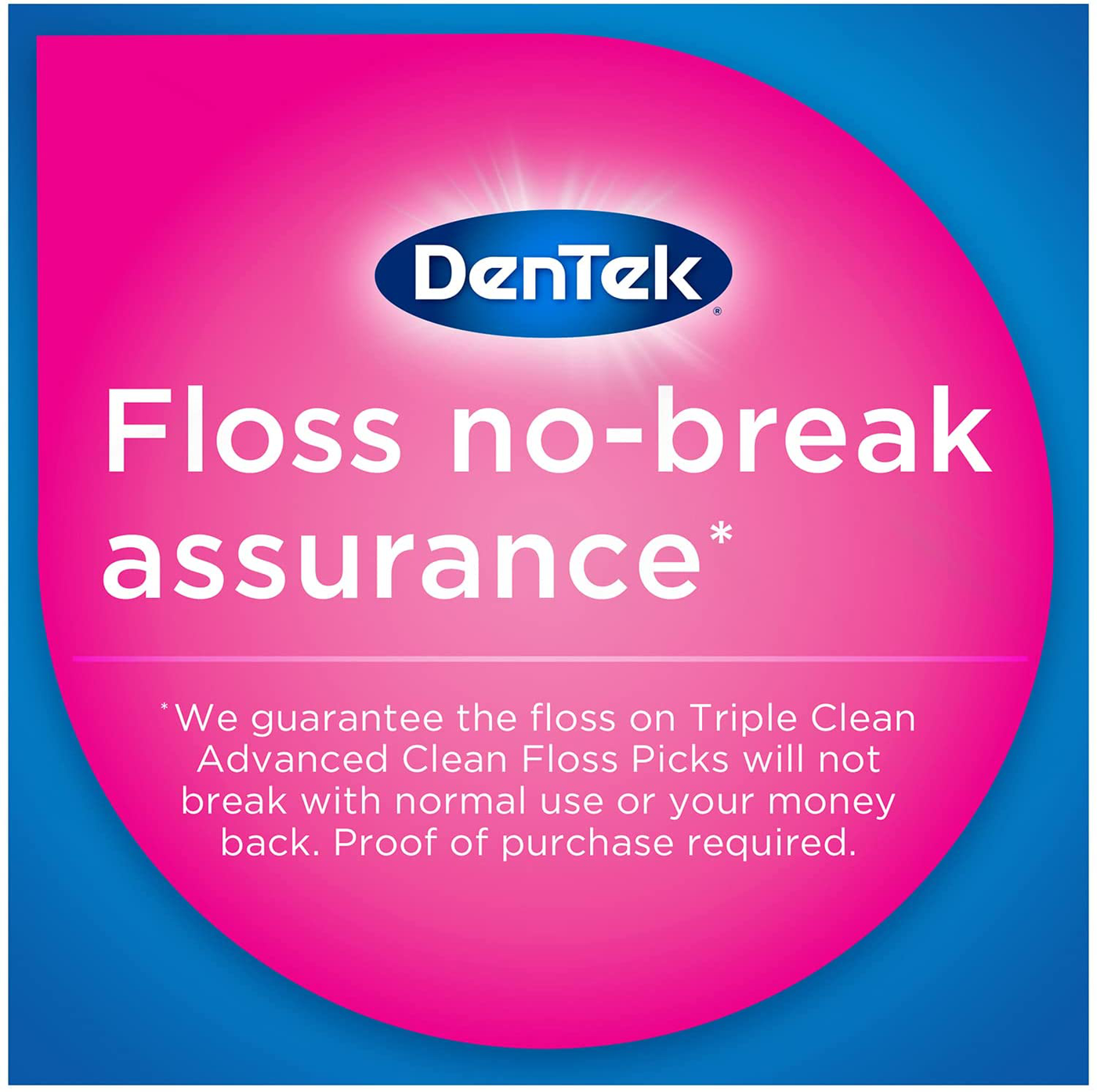 DenTek Triple Clean Advanced Clean Floss Picks, No Break & No Shred Floss, 20 Count, 6 Pack
