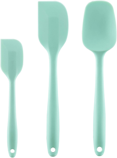 Cooptop Silicone Spatula Set - Rubber Spatula - Heat Resistant Baking Spoon & Spatulas (Aqua Sky)