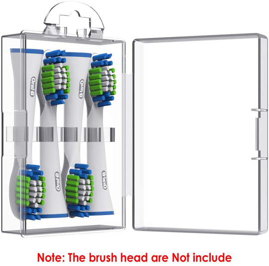 Toothbrush Heads Cover - Enerfort Travel Brush Head Protector Storage Case for Oral B or Philips Electric Toothbrush Heads, 1PC, Clear (White)