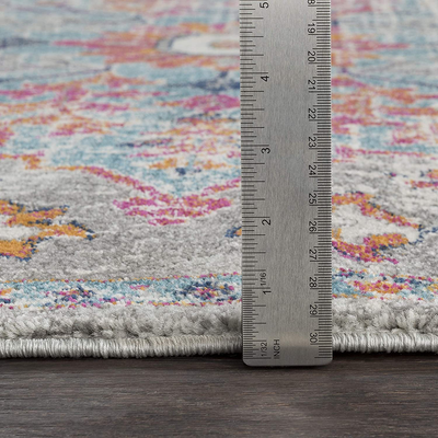Artistic Weavers Odelia Vintage Bohemian Area Rug, 4' Square, Orange/Navy