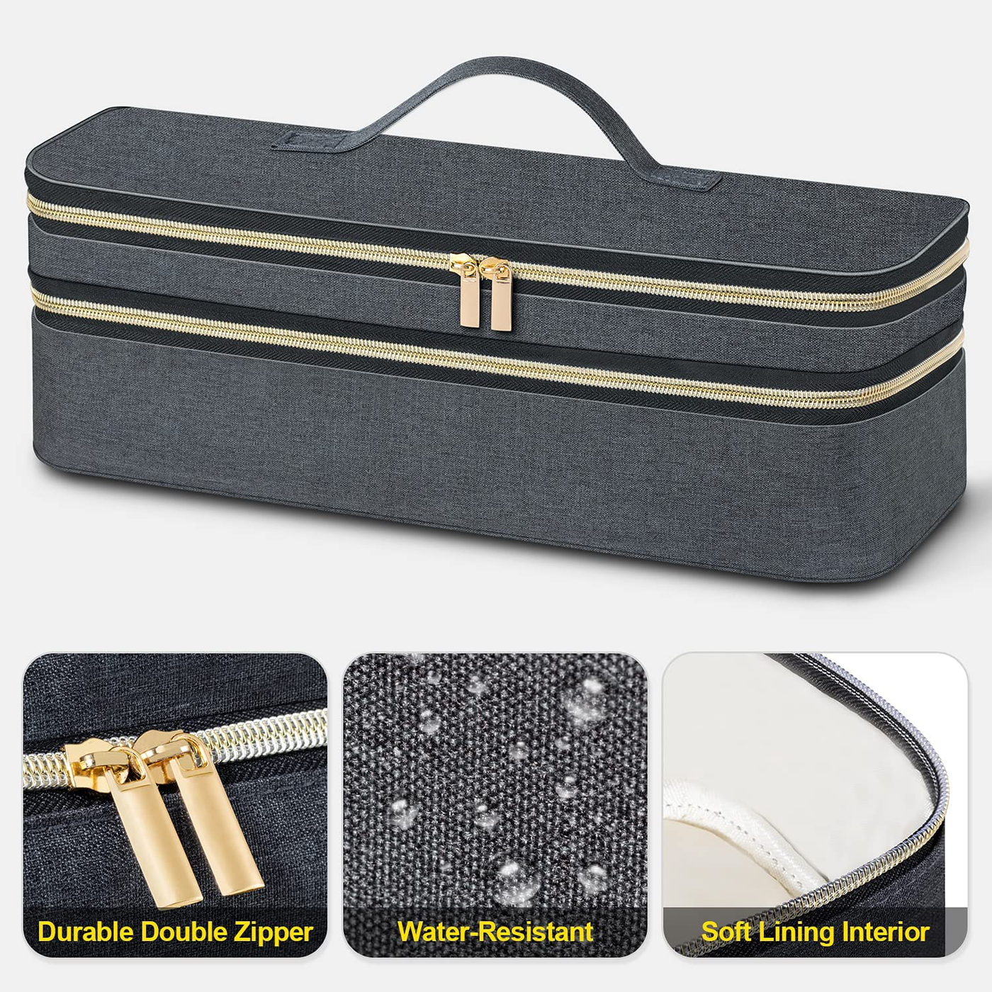 Travel Case for Revlon One Step Hair Dryer & Styler Volumizer, Blow Dryer Brush, Double-Layer Travel Storage Carrying Bag Compatible with Hot Tools Hot Air Brush & Styling Tools Accessories(Case Only)