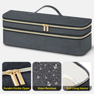 Travel Case for Revlon One Step Hair Dryer & Styler Volumizer, Blow Dryer Brush, Double-Layer Travel Storage Carrying Bag Compatible with Hot Tools Hot Air Brush & Styling Tools Accessories(Case Only)