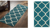 Maples Rugs Rebecca Contemporary Runner Rug Non Slip Hallway Entry Carpet, 1'9" x 5', Teal/Sand & Rebecca Contemporary Kitchen Rugs Non Skid Accent Area Carpet [Made in USA], 1'8 x 2'10, Teal/Sand