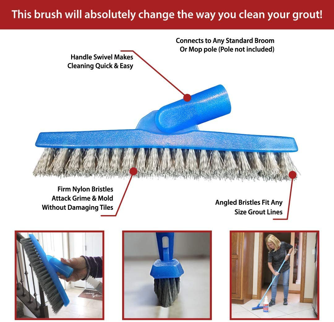 IT JUST WORKS! Grout-Eez Super Heavy Duty Tile & Grout Cleaner and whitener. Quickly Destroys Dirt & Grime. Safe For All Grout. Easy To Use. 2 Pack With FREE Stand-Up Brush. Clean-eez