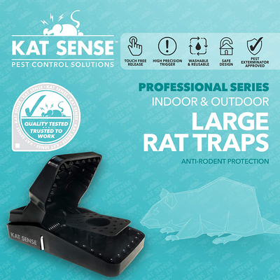 Pest Control Rat Traps & Mouse Traps for Instant Kill Results, Set of 6 Large Reusable Snap Traps for Mice Chipmunks 'N Squirrels, Humane Mousetraps for The House