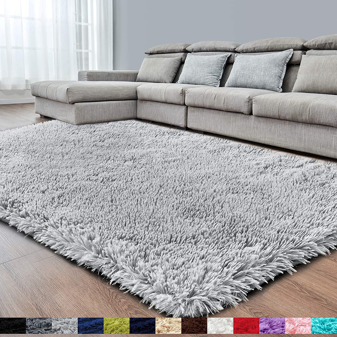 Dark Grey Soft Area Rug for Bedroom,3x5,Fluffy Rugs,Shag Carpet for Living Room,Fuzzy Rug for Girls Boys Room,Furry Rugs for Kids Baby Room,Plush Rugs for Nursery Dorm Room,Non-Slip Rug,Gray Carpet