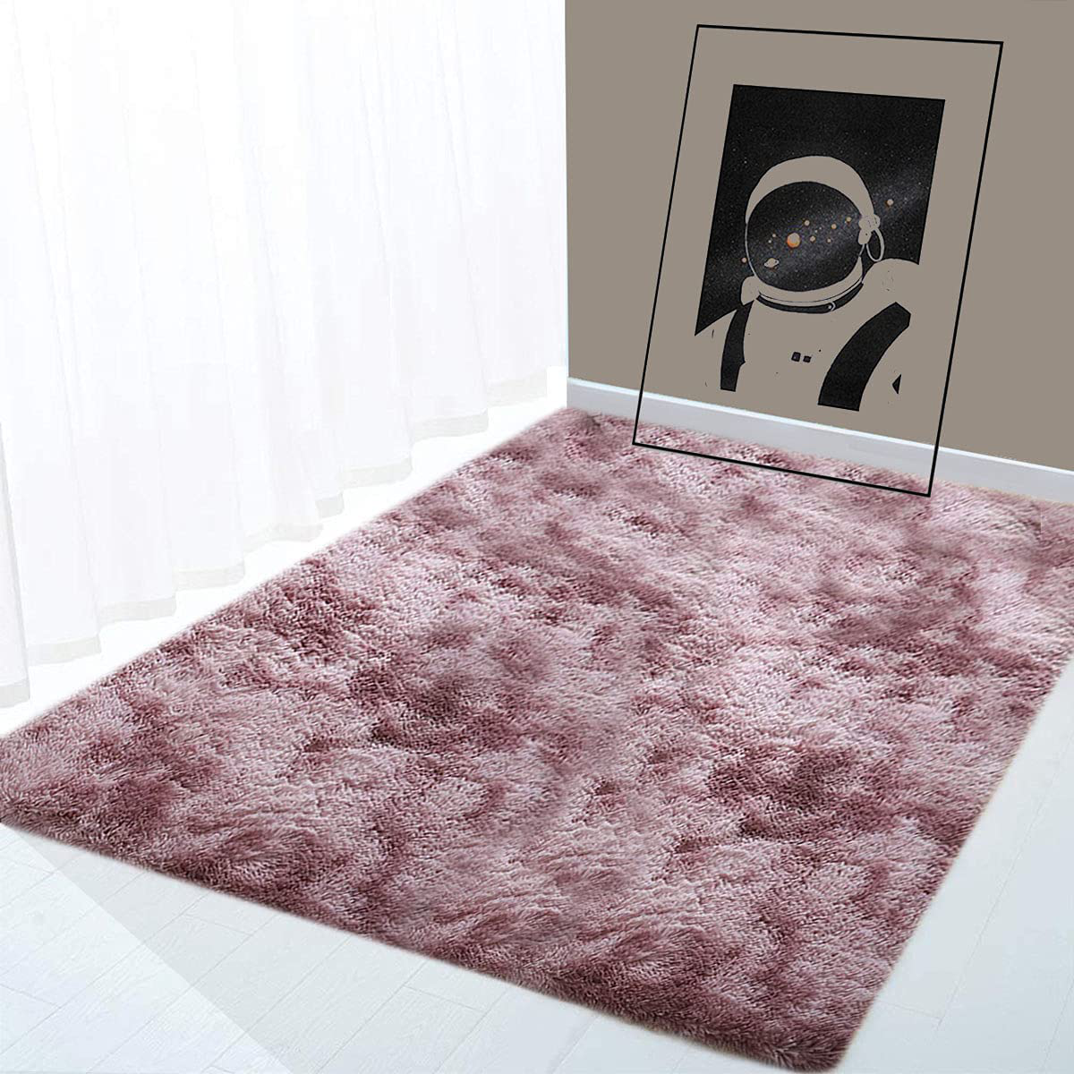 BOYASEN Ultra Soft Indoor Modern Area Rugs Fluffy Living Room Carpets for Children Bedroom Home Decor Nursery Rug (3 x 5 ft, Purple White)