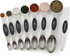 Spring Chef Magnetic Measuring Spoons Set, Dual Sided, Stainless Steel, Fits in Spice Jars, Multi-Color, Set of 8