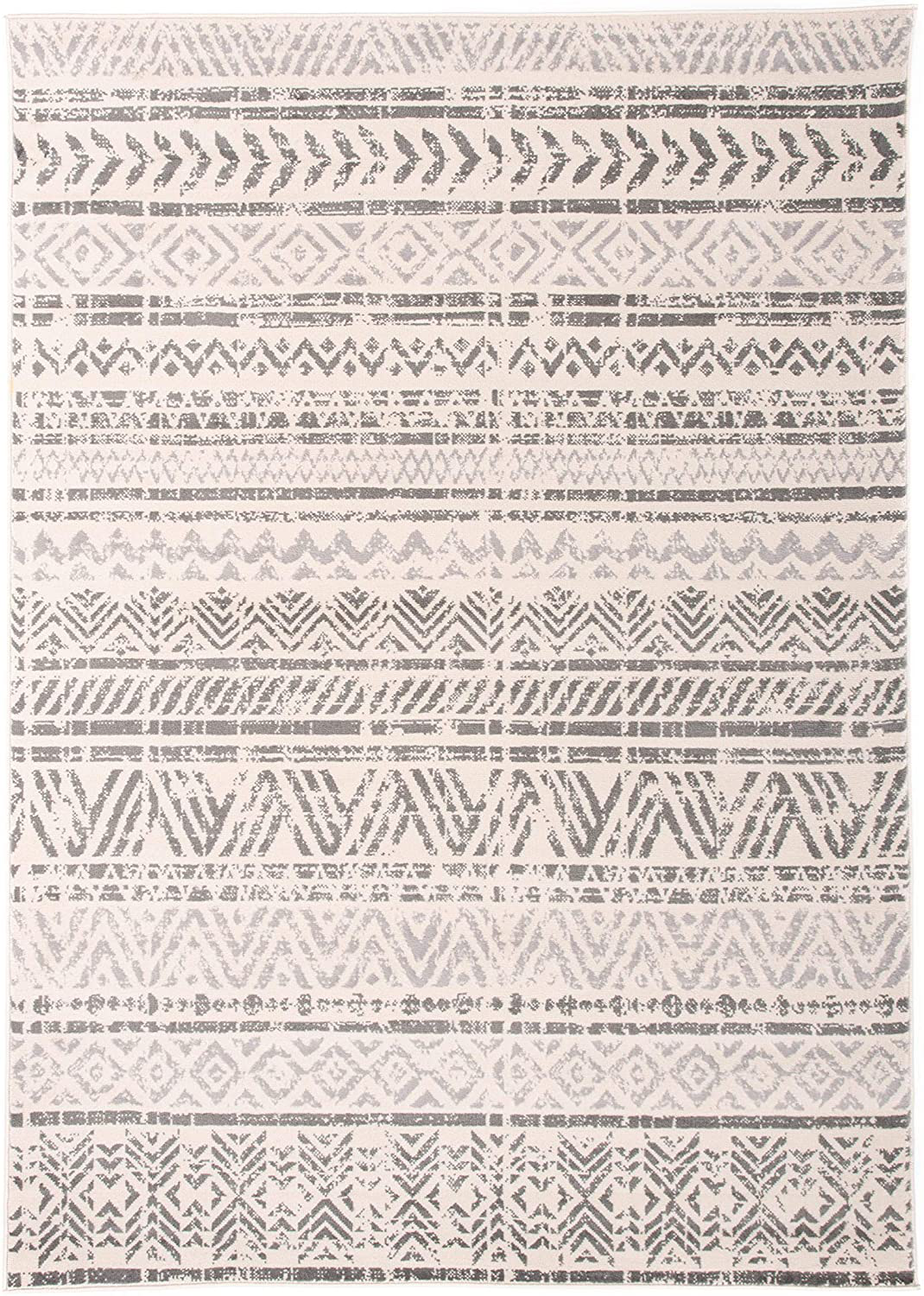 Rugshop Geometric Bohemian Design Runner Rug 2' x 10' Gray