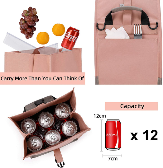 Sunny Bird Insulated Lunch Bag Pink Lunch Box Small Cooler Bag for Women, Girls, Adults and Teens (Pink)