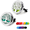 RoyAroma 2PCS 30mm Car Aromatherapy Essential Oil Diffuser Stainless Steel Locket with Vent Clip 12 Felt Pads