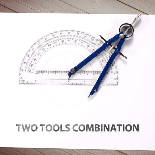 Professional Precision Compass Set, Metal Spring Bow Compass with Protractor, Lock, Pencil Leads & Screw Replacements, for Geometry, Math, Drafting, Drawing & Measuring, School & Office Supplies