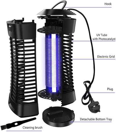 Bug Zapper Electric Mosquito Zapper Killer,Flying Insect Pest Trap Electronic Anti Pest Control Lights for Bedroom Kitchen Toilet Garden Home Indoor Use