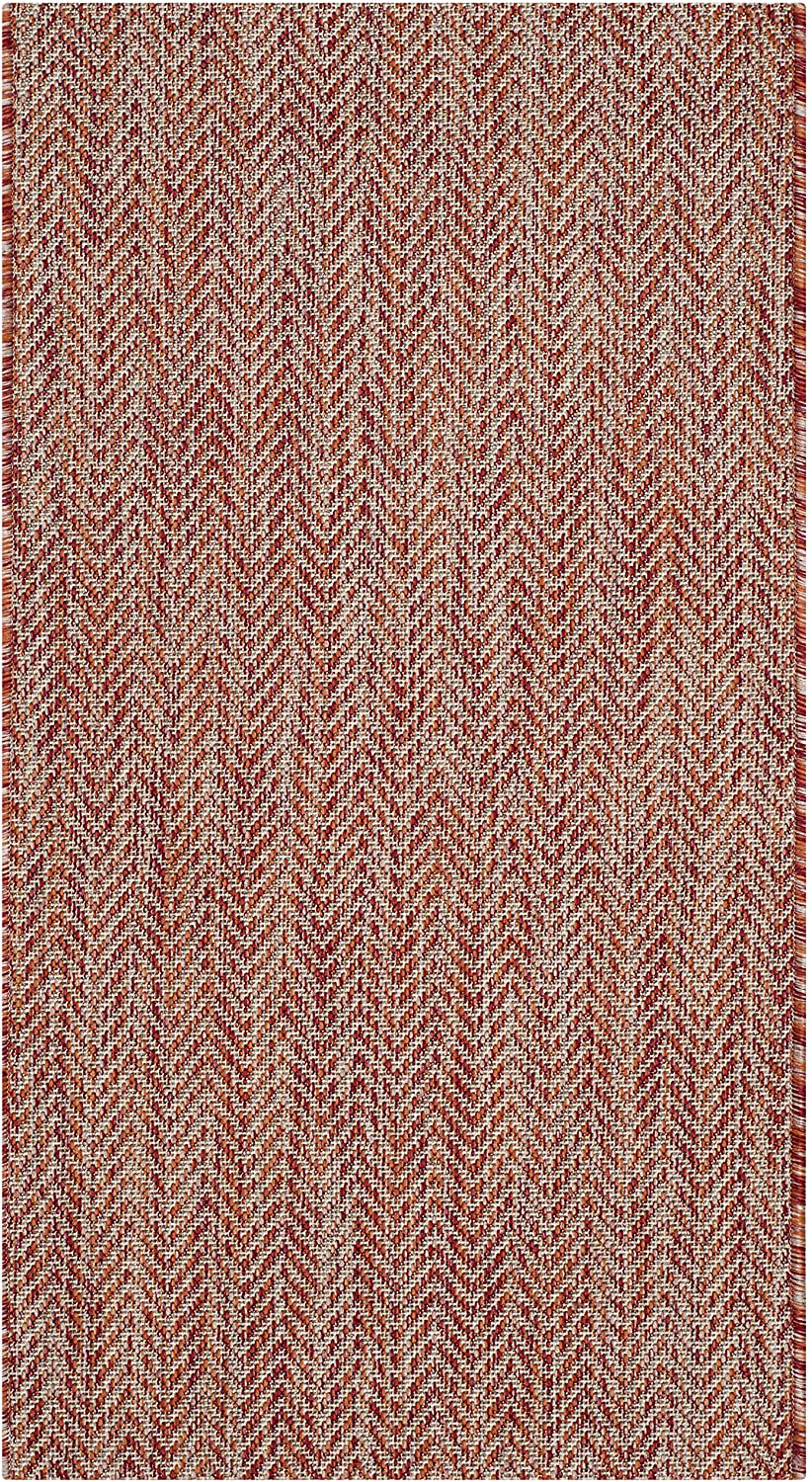 Safavieh Courtyard Collection CY8022 Indoor/ Outdoor Non-Shedding Stain Resistant Patio Backyard Accent Rug, 2' x 3'7", Red / Beige