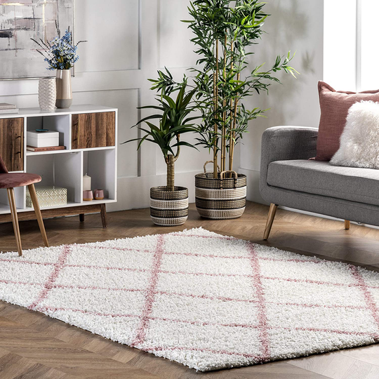 nuLOOM Trellis Cozy Soft & Plush Shag Runner Rug, 2' 8" x 8', Pink