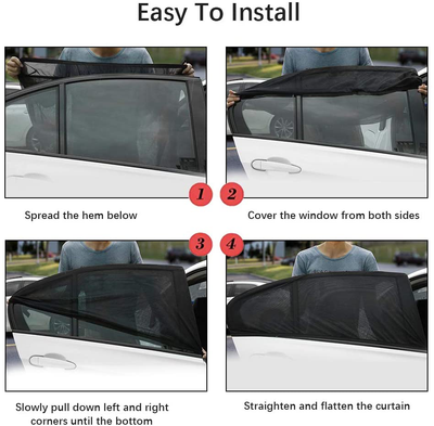 Universal Car Window Shade, 2 Pack Car Side Window Sun Shade, Sun Glare, and Privacy Protection for Toddler Kids Baby Adult, Double Layer Design (Medium/Car)