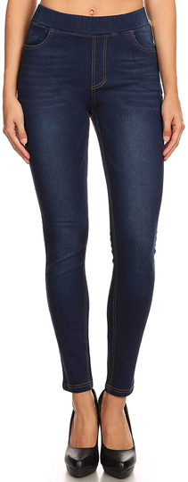 Women's High Waisted Stretchy Slimming Pull-On Skinny Denim Jegging Jean Legging