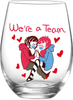 15oz We are a Team Valentine's Day Quarantine Stemless Wine Glass