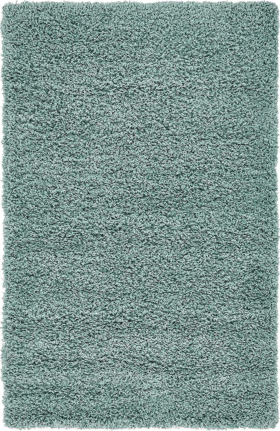 Unique Loom Solo Solid Shag Collection Area Modern Plush Rug Lush & Soft, 3' 3 x 5' 3, Slate Blue