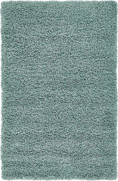 Unique Loom Solo Solid Shag Collection Area Modern Plush Rug Lush & Soft, 3' 3 x 5' 3, Slate Blue