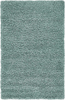 Unique Loom Solo Solid Shag Collection Area Modern Plush Rug Lush & Soft, 3' 3 x 5' 3, Slate Blue