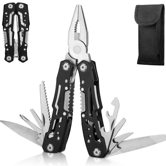 14-In-1 Stainless Steel Multitool With Safety Lock Design