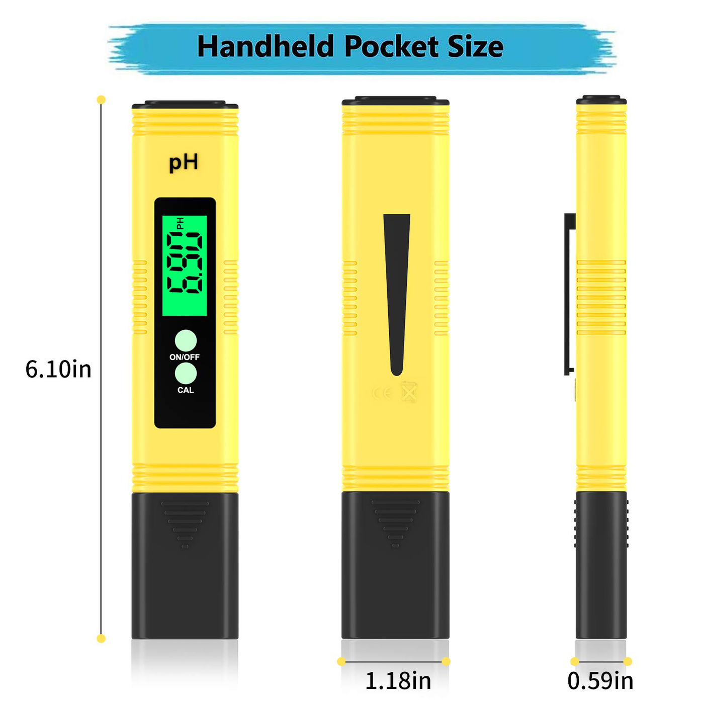 Digital PH Meter,Backlight PH Meter 0.01 High Precision Water Quality Tester, PH Range is 0-14, Suitable for Drinking Water Swimming Pool and Aquarium PH Tester Design, with ATC