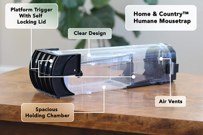 Home and Country Humane Mouse Trap. Our catch and release mouse traps are designed as a live mouse trap best used for indoor use inside your house. (2)