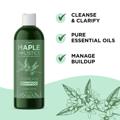 Sulfate Free Shampoo for Oily Hair - Clarifying Shampoo for Build Up and Oily Scalp Cleanser with Essential Oils - Deep Cleansing Shampoo for Greasy Hair and Scalp Care Paraben and Cruelty Free 16oz