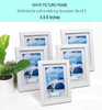 CAVEPOP 5x7 White Picture Frame with Mat Set of 5, Made to Display 5x7” Without Mat, 4x6 with Mat - Large Wall Hanging Photo Frames, Collage Picture Frame Sets