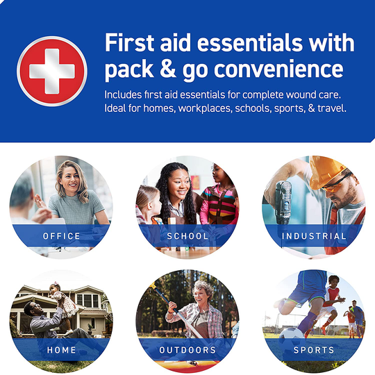 Care Science First Aid Kit, 100 Pieces | Professional Use for Travel, Work, School, Home, Car, Survival, Camping, Hiking, and More