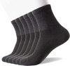 6 Pairs Men's Diabetic Non-Binding Seamless Top Quarter Length Socks