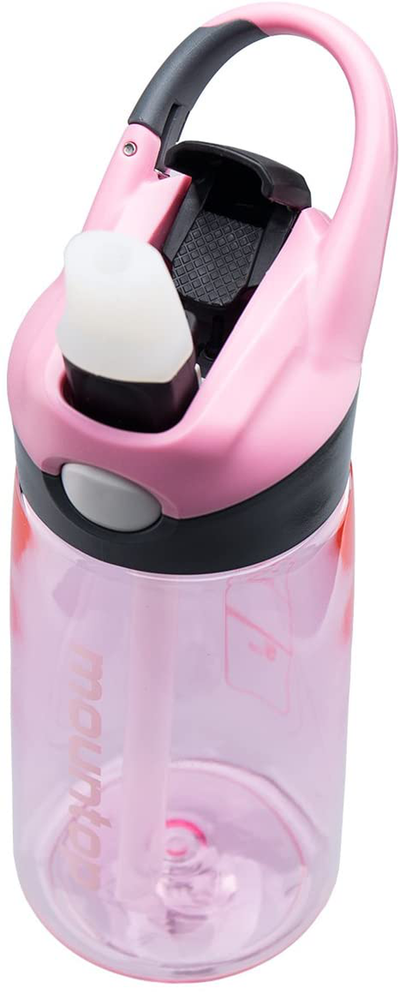 mountop Kids Water Bottle with Straw Lid and Handle, Easy Use for Girls and Boys for School, BPA-Free 14oz 400ml
