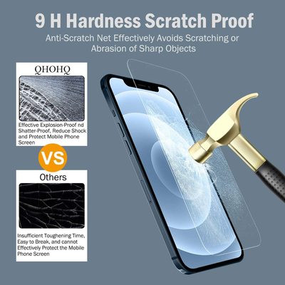 QHOHQ 3 Pack Screen Protector for iPhone 12 Pro Max [6.7”] with 2 Packs Tempered Glass Camera Lens Protector, Tempered Glass Film, 9H Hardness - HD - 2.5D Edge - Bubble Free - Scratch Resistant