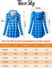 Tanst Sky Womens Long Sleeve Plaid Hoodie Shirts Tunic Tops with Pocket