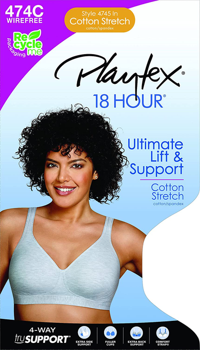 Playtex Women's 18 Hour Ultimate Lift and Support Wire Free Bra US474C
