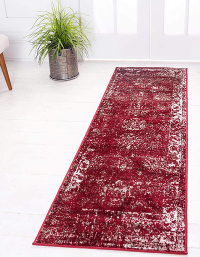Unique Loom Sofia Collection Area Traditional Vintage Rug, French Inspired Perfect for All Home Décor, 3' 3 x 16' 5 Runner, Burgundy/Ivory
