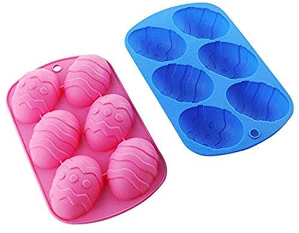 2 Pieces Easter Egg Shaped Silicone Cake Mold, Trays Cooking Supplies for Chocolate, Candies, Ice Cube Trays Baking Molds