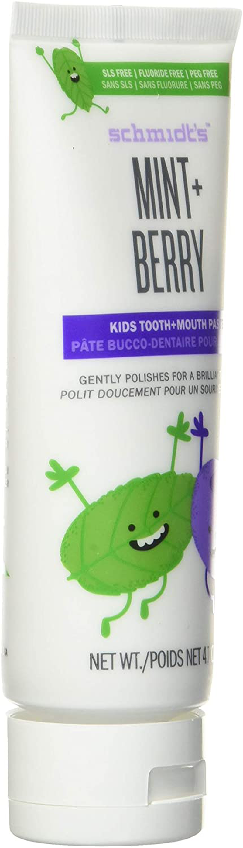 Schmidts Deodorant, Toothpaste Kids Mint Berry, 4.7 Ounce