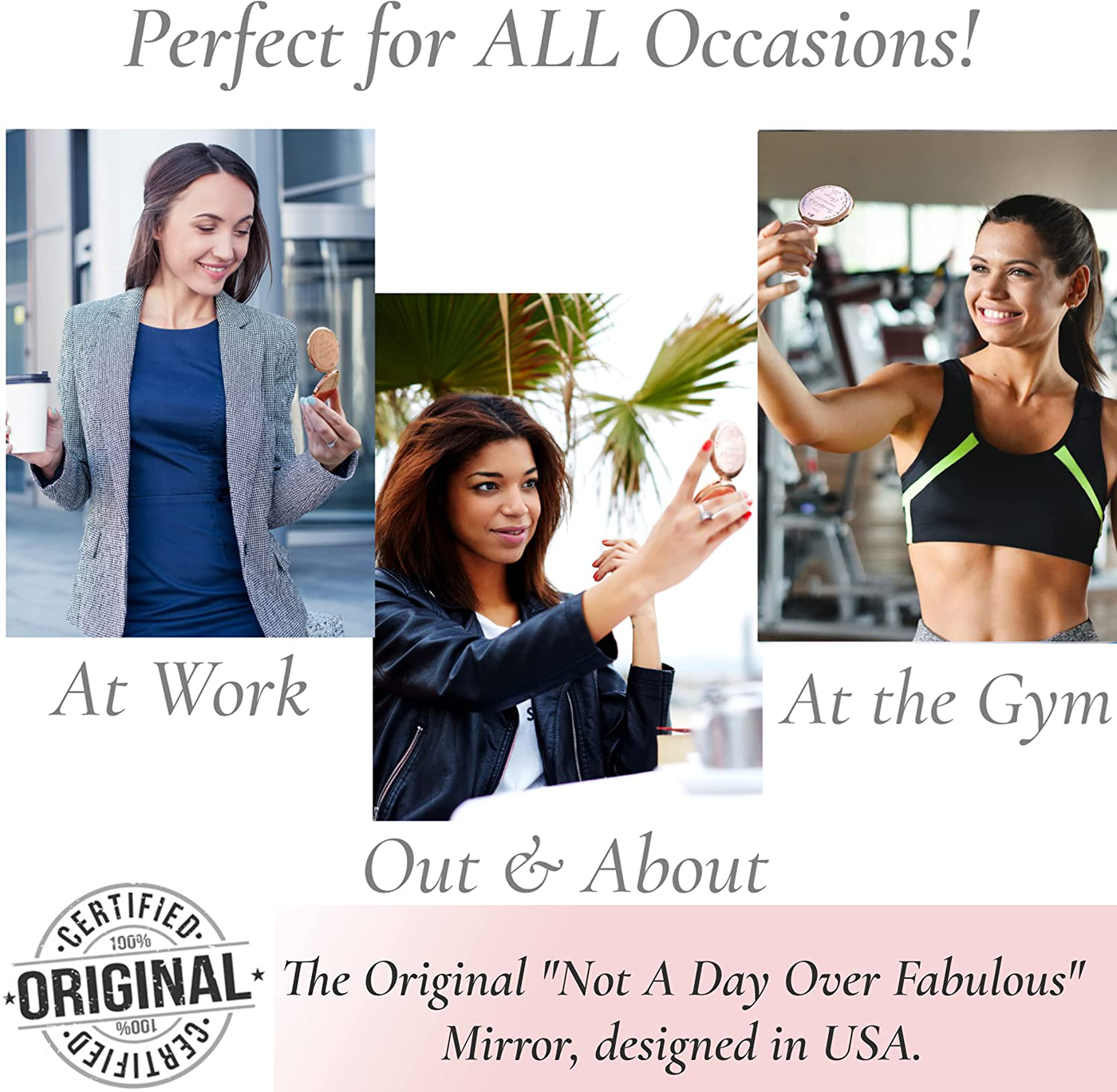 Birthday Gifts for Women I 'Not a Day Over Fabulous' Rose Gold Compact Mirror I Best Friend Birthday Gifts for Her I Funny Women Gifts for Birthday I Unique Gifts for Women, Friends, Mom or Coworkers