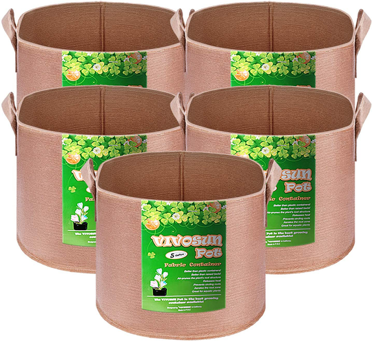 Heavy Duty Thickened Non-woven Fabric Pots Grow Bags with Strap Handles