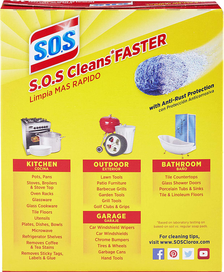 S.O.S-10002 , Steel Wool Soap Pads, 10 Ct