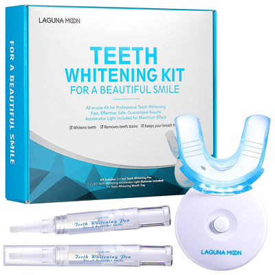 Lagunamoon teeth whitening kit, teeth whitening gel with LED light